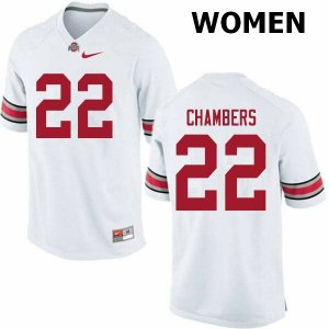 Women's Ohio State Buckeyes #22 Steele Chambers White Nike NCAA College Football Jersey June USL6144DT